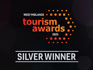 Logo for a silver Winner at the West Midlands Tourism Awards 2025
